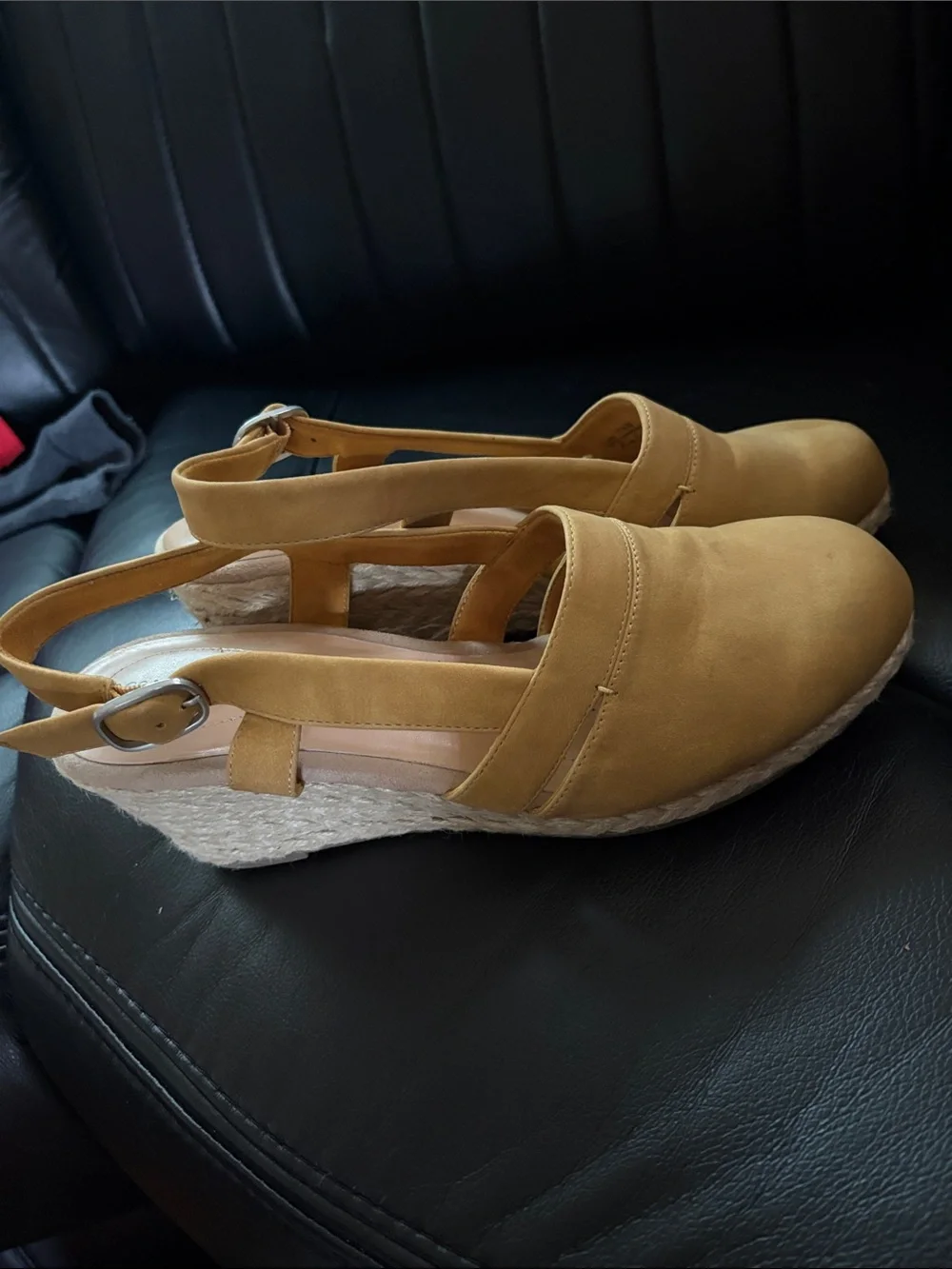 Mustard Wedge Slingback Espadrilles - Women - Picture 4 of 4
